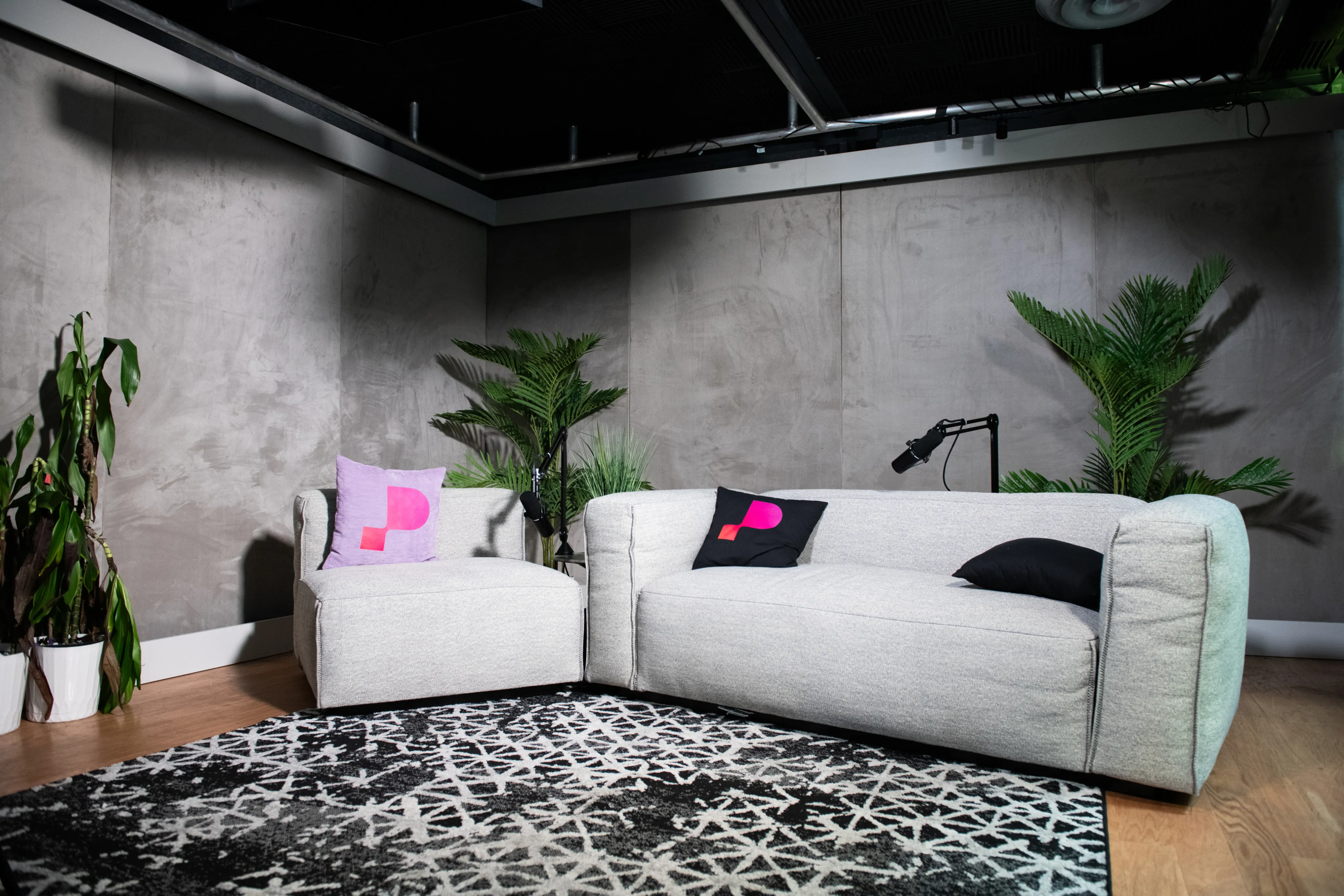 Passes podcast studio with professional recording setup